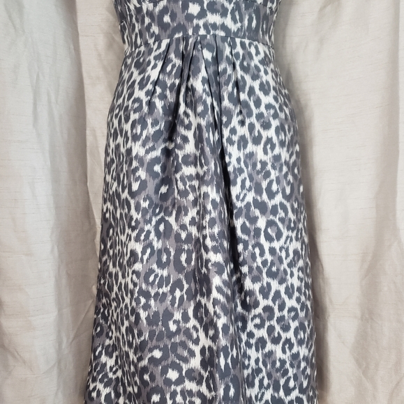 NWOT Kate Spade gray leopard print silk fit & flare dress Womens 4 - Picture 10 of 10